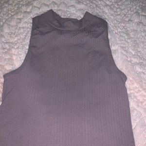 Ribbed high neck crop top